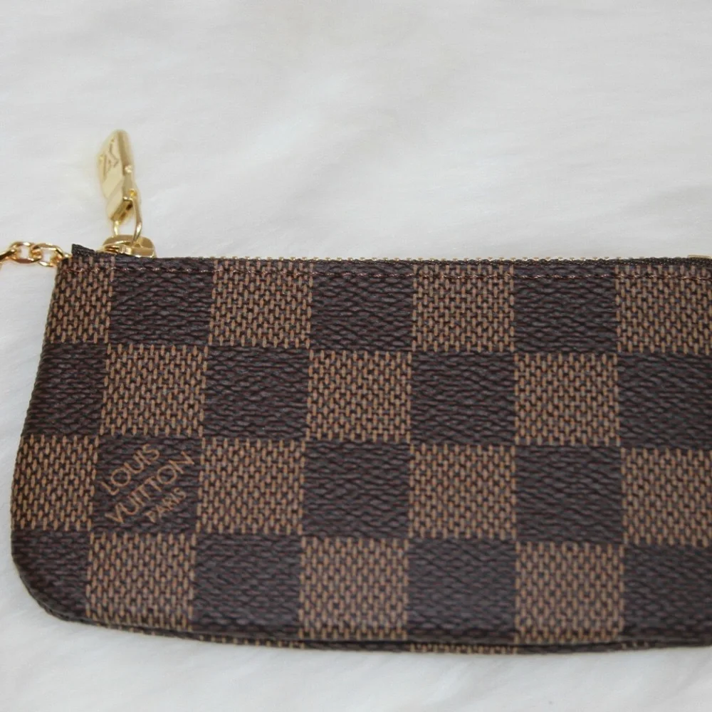 New! LOUIS VUITTON Key Pouch Damier Ebene Made in USA